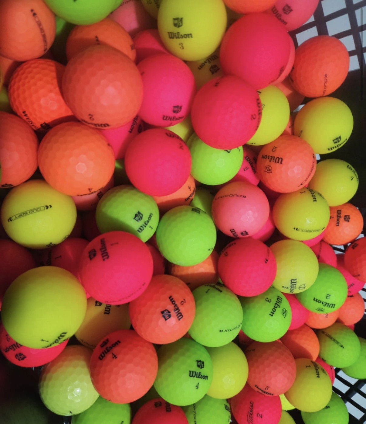 Balles de golf d'occasion Wilson Duo Optix & Duo Soft couleurs – Qualité Premium 4AAAA (lot de 12)