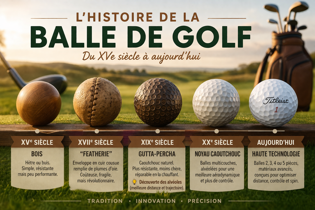 Histoire de la balle de golf : origine, évolution et innovations depuis le XVe siècle