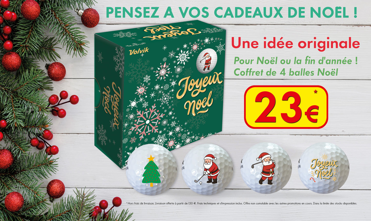 Coffret Noël 4 balles Volvik