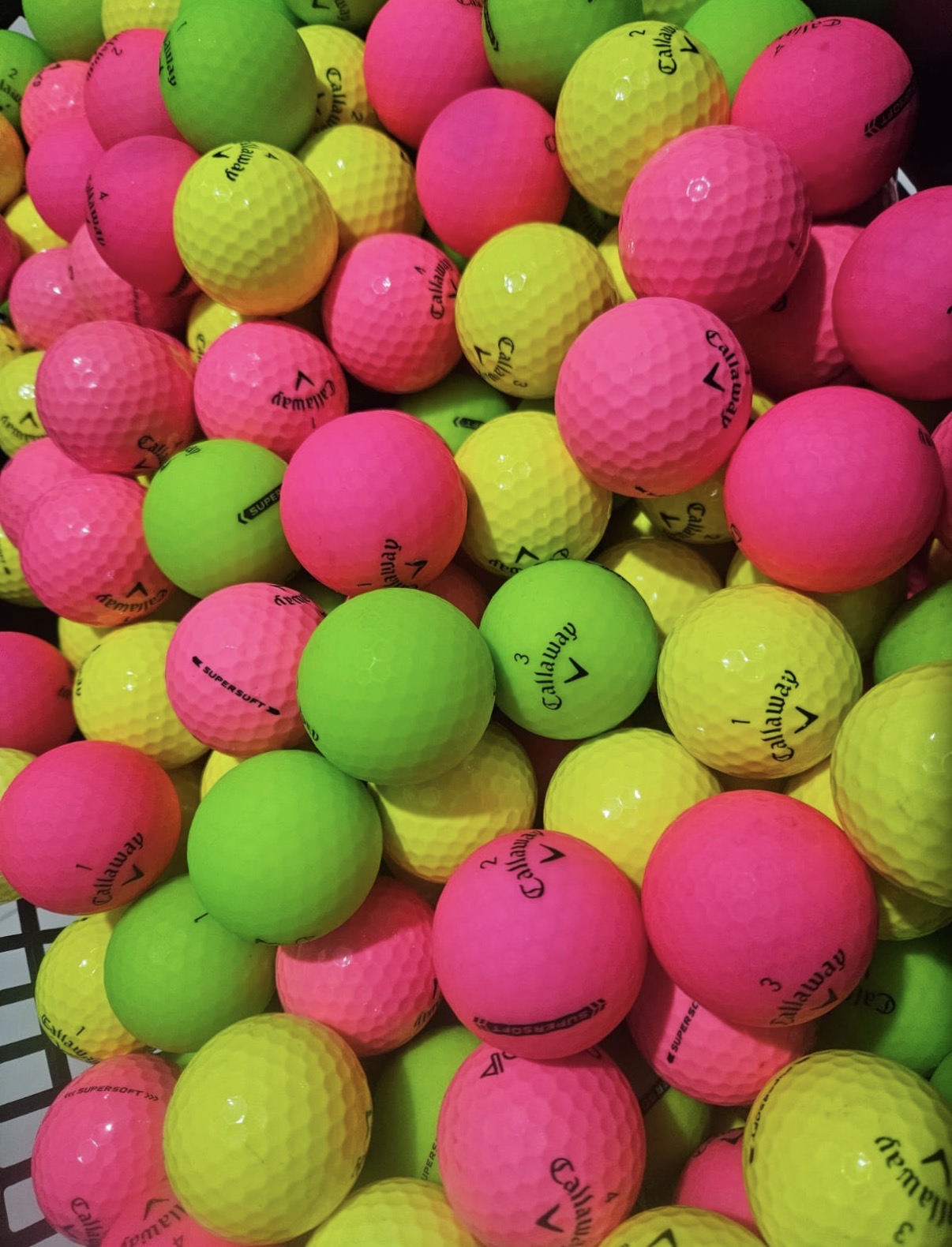 Balles de golf d'occasion Callaway Supersoft couleurs – Qualité Premium 4AAAA (lot de 12)
