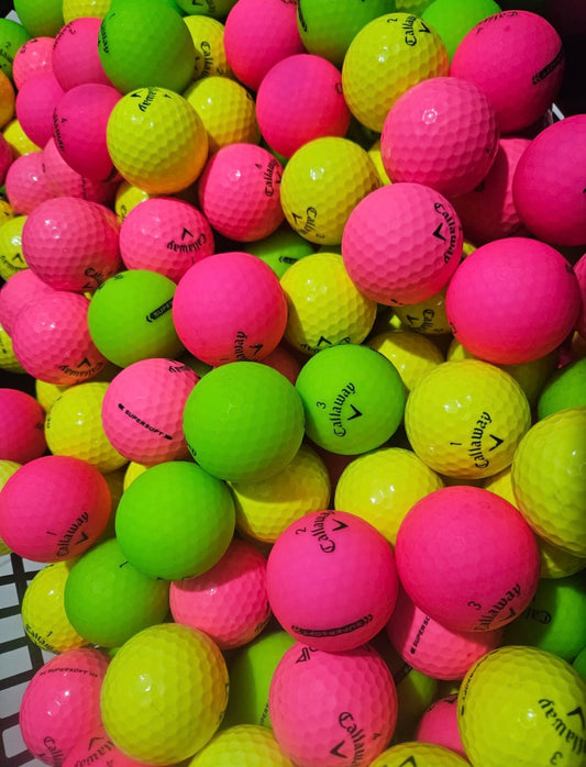 Balles de golf d'occasion Callaway Supersoft couleurs – Qualité Premium 4AAAA (lot de 12)