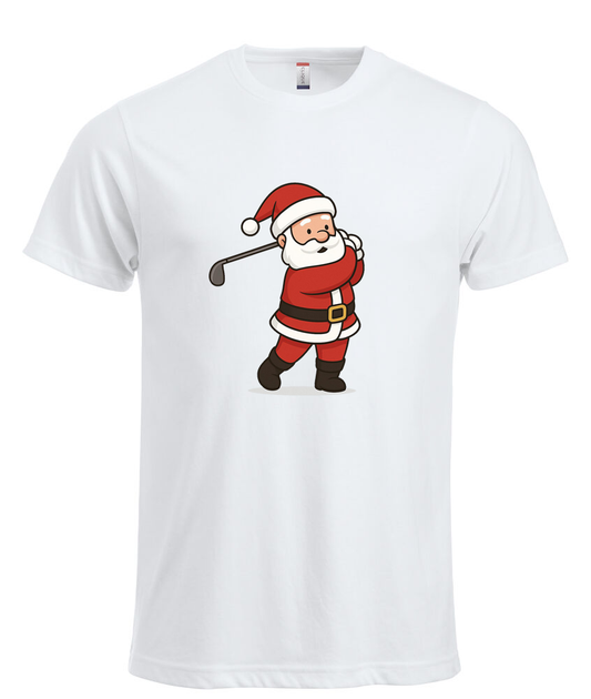 Tshirt Blanc Manches Courtes Homme Père-Noël Swing