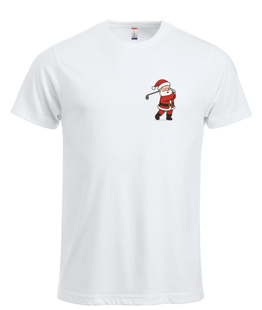 Tshirt Blanc Manches Courtes Homme Père-Noël Swing impression coeur