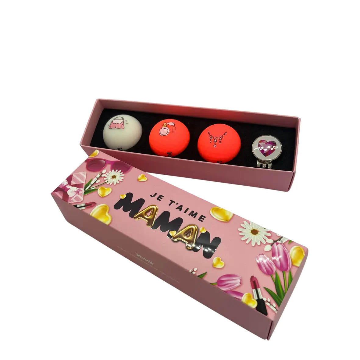 Coffret Je t'aime Maman - 3 Balles VIVID + Marque Balle - VOLVIK